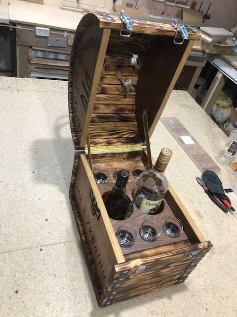 Мини бар с рюмками подарочный набор "сундучек"