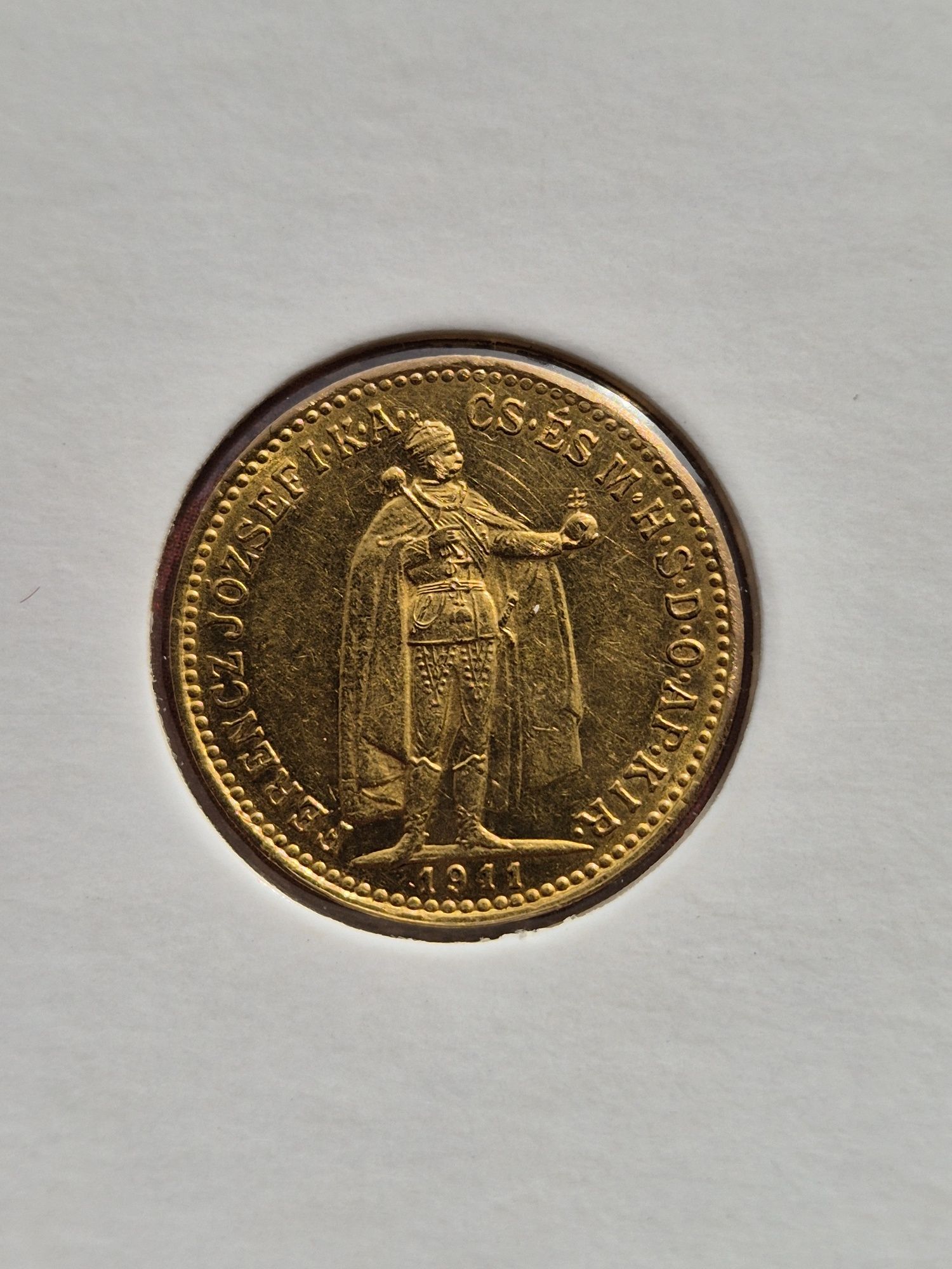 10 koron 1911 Austro Węgry Franciszek w mundurze złoto na prezent