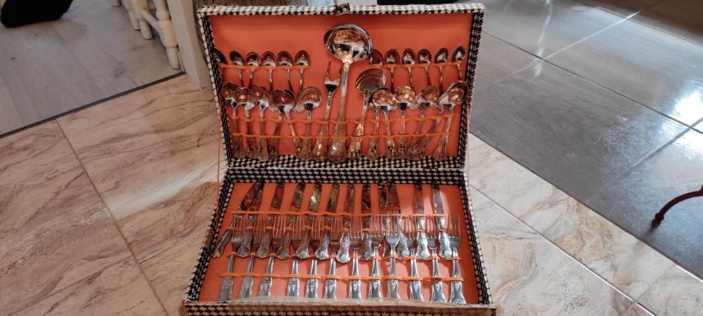 Zestaw posrebrzanych sztućców Włoskie próby 800 vintage