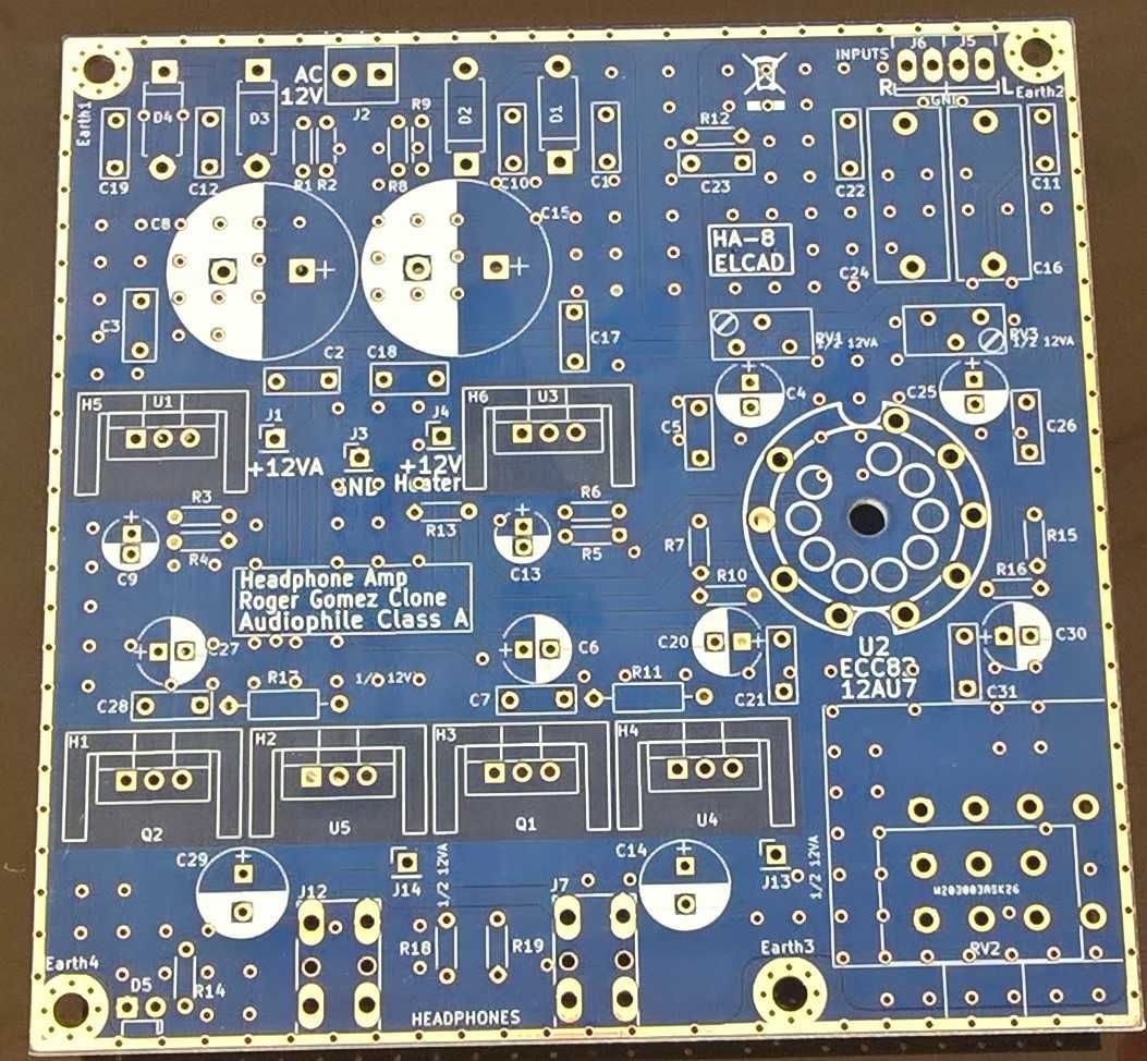 Płytka pcb - wzmacniacz słuchawkowy lampowy