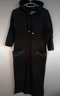 Piękna czarna długa sukienka bluza bawełna Oliwia 38 M