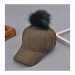 czapka z daszkiem velvet z pomponem military cz13zie