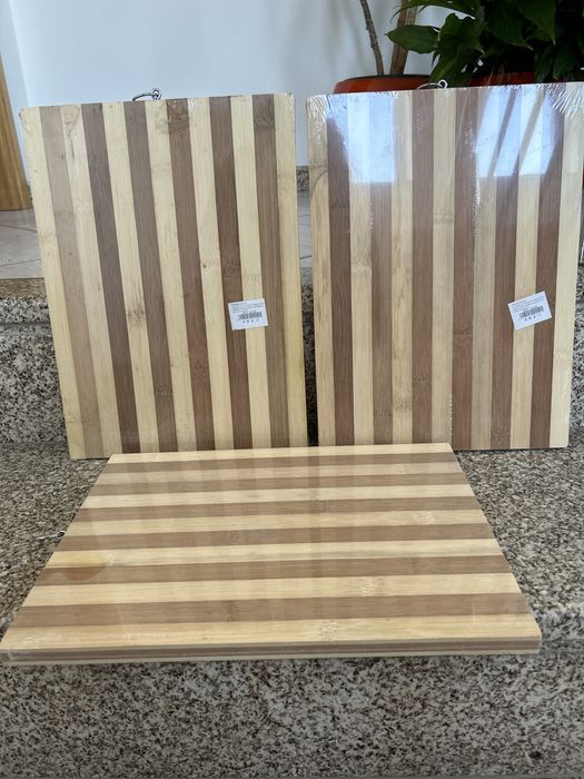 Conjunto de 3 ou tabua bambu individual nova