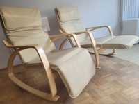 2 fotele bujane w idealnym stanie, beżowa skóra ekologiczna
