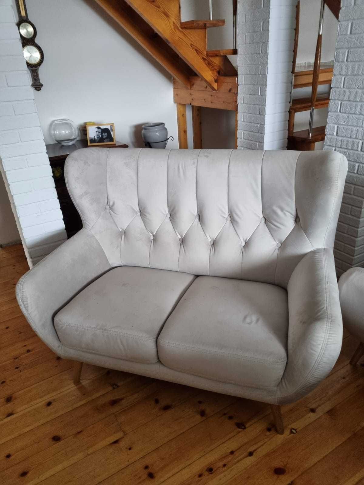 Wypoczynek 3+2 sofa komplet jasny szary 2019r