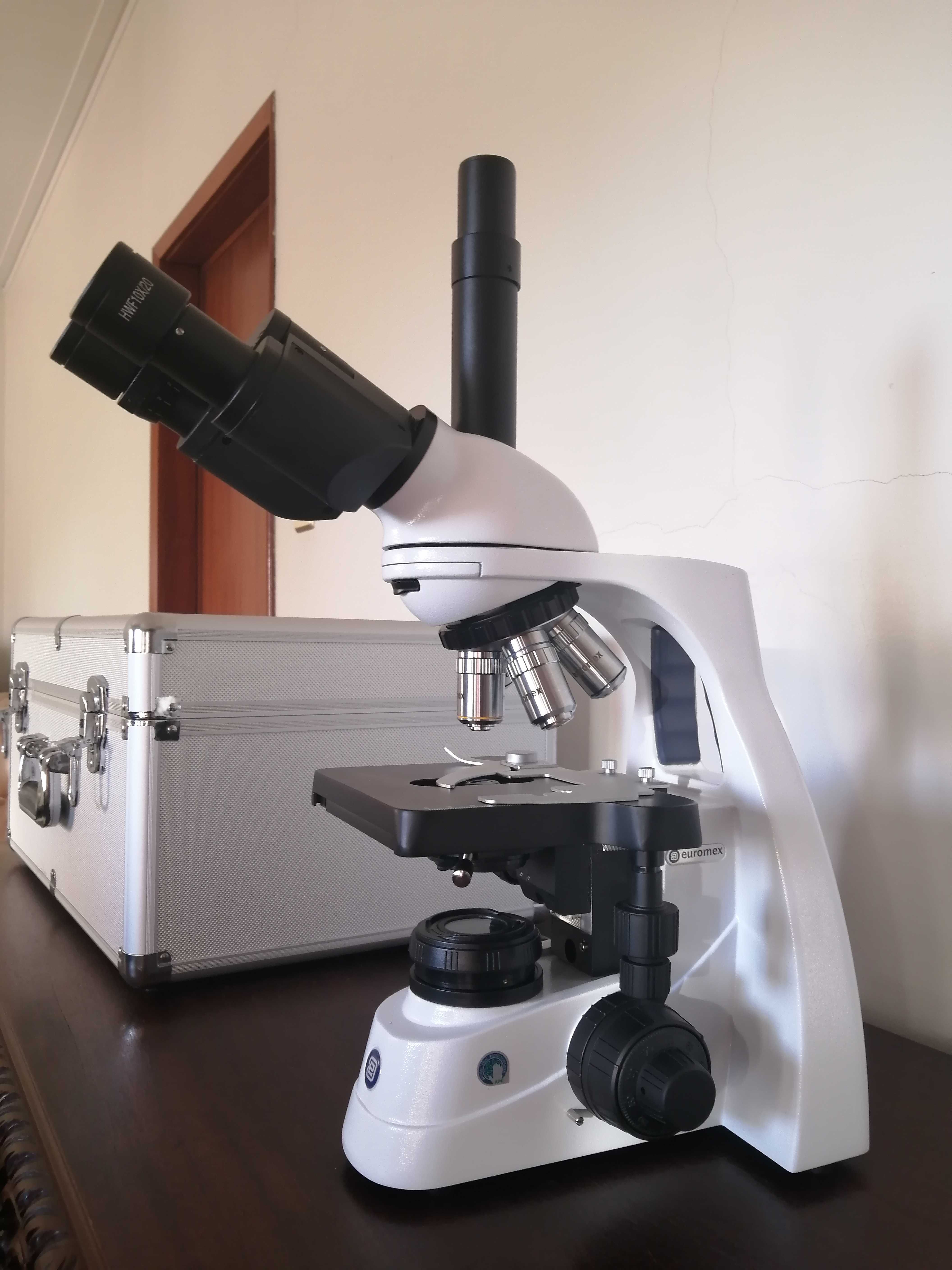 Conjunto de Microscópio Trinocular Euromex bScope – Excelente Estado!