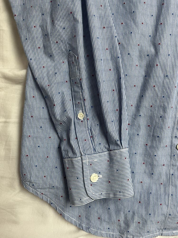 Koszula męska niebieska wrangler w paski slim fit M