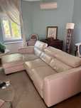 Sofa de 3 ligares com chaise longue Divani e Divani com marcas de uso