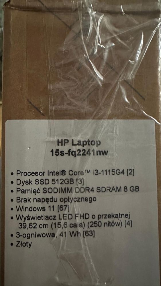 Laptop HP 15S-FQ2241NW