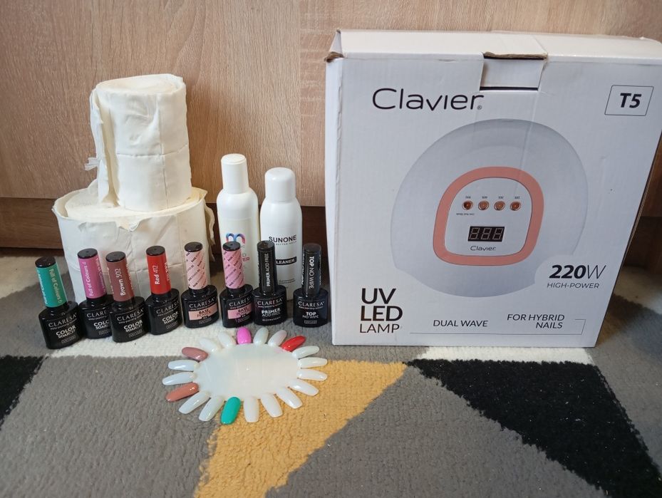 Zestaw do manicure hybrydowego + Lampa