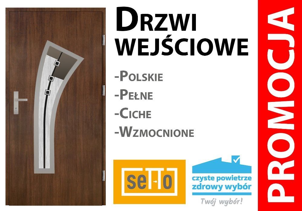 Drzwi stalowe zewnętrzne marki SETTO wraz z montażem.