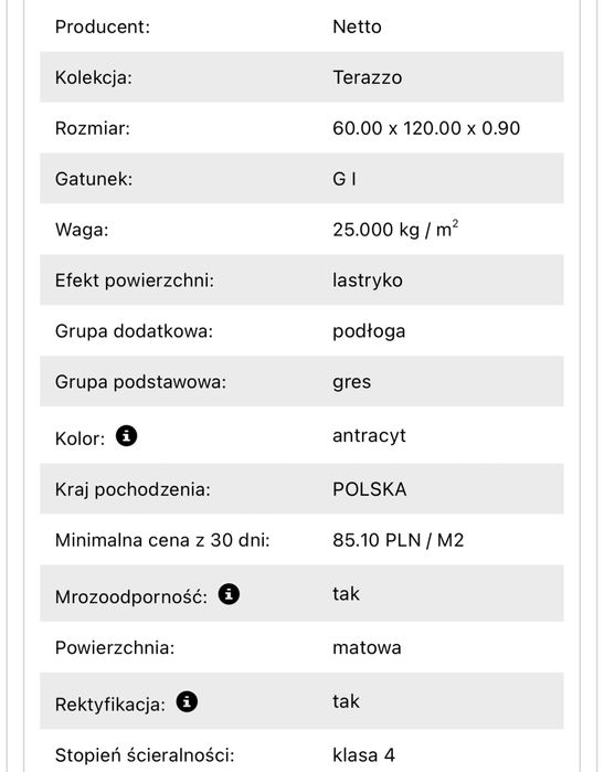 płytka lastryko TERAZZO ANTHRACITE LUSTER MATT GRES 60x120x0,9