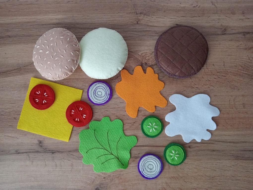 Hamburger + udko z filcu handmade zestaw