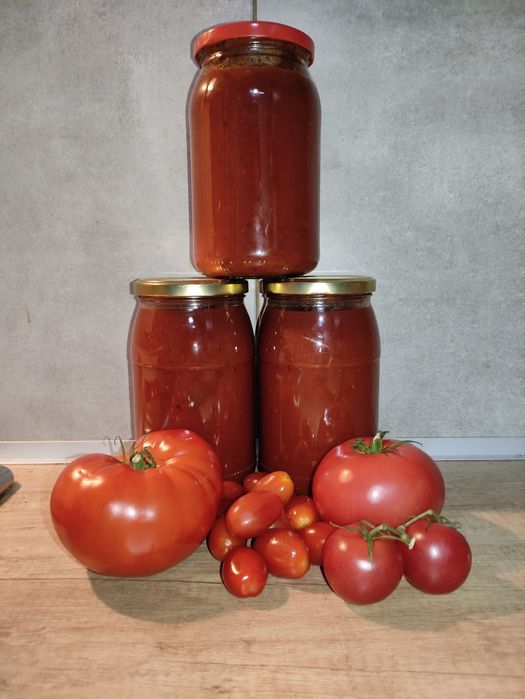 4 x Domowy Przecier Pomidorowy z świeżym czosnkiem i bazylią 900 ml
