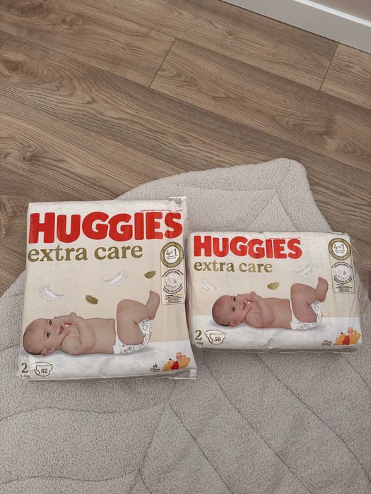 Huggies extra care 2 памперси 140 шт