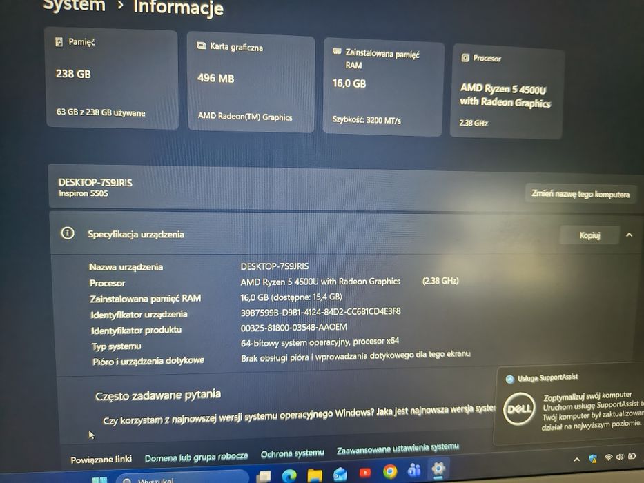 Dell 5505 ryżem 5 stan idealny