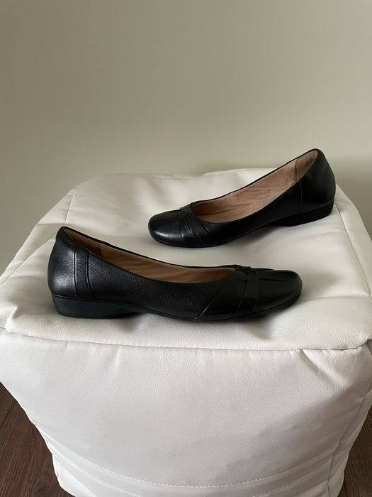 Чорні туфлі балетки шкіра Clarks