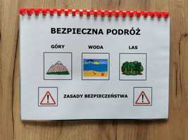 Książka edukacyjna 'Bezpieczna Podróż' komunikacja alternatywna AAC