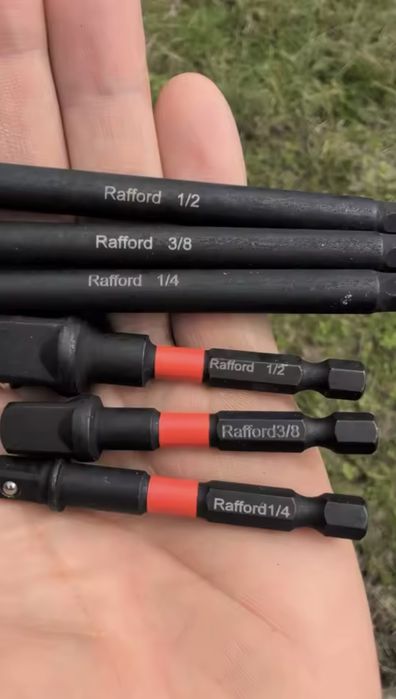 Набір високоякісних міцних ударних перехідникі біт 6шт 1/4"3/8" і 1/2"