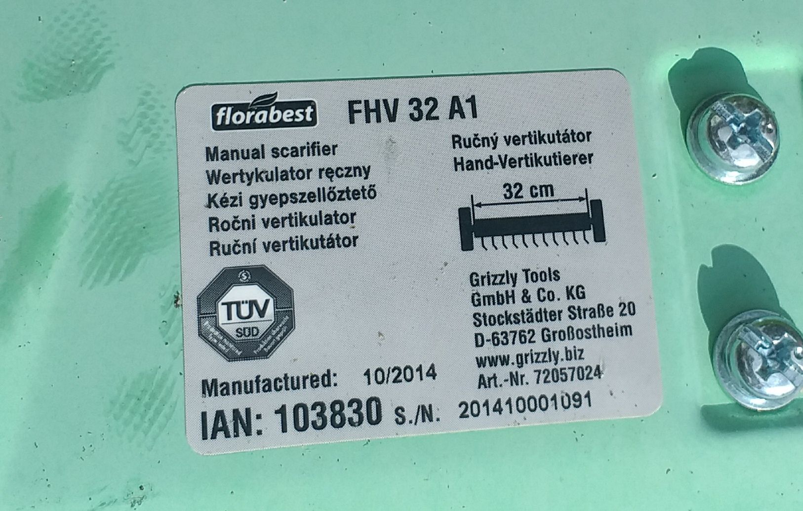 Wertykulator reczny florabest