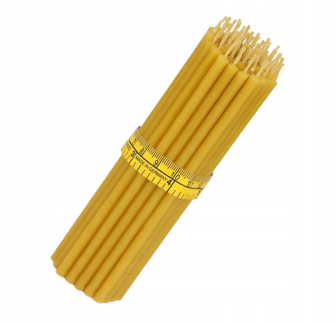 50 x Świece cerkiewne z wosku pszczelego - 14 cm