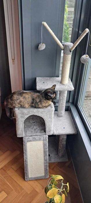 Drapak legowisko domek wysoki dla kota słupek do drapania NOWY 118 cm
