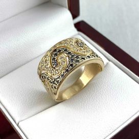 Niesamowity ZŁOTY pierścionek FALA PR. 585 (14K) rozmiar 20