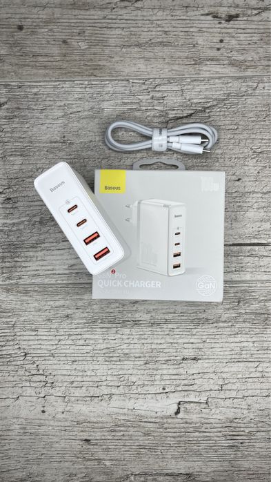 Потужний зарядний пристрій Базеус 100ват Baseus GaN 100w QC PD