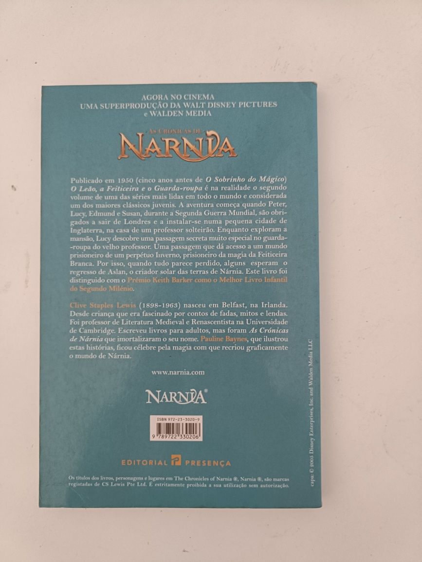 Livros "As crônicas de Nárnia" de C.S Lewis