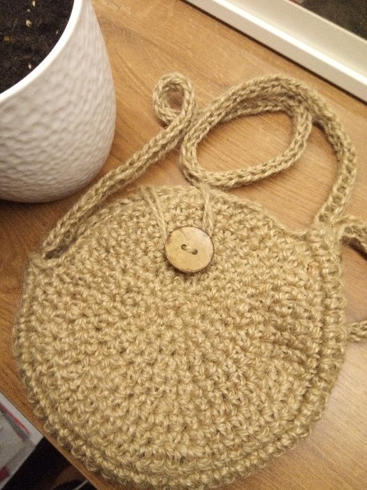 Torebka pleciona, ze sznurka, handmade, makrama