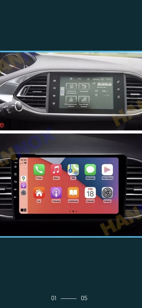 Auto radio 2gb 32gb T9  peugeot 308 carplay e androd auto