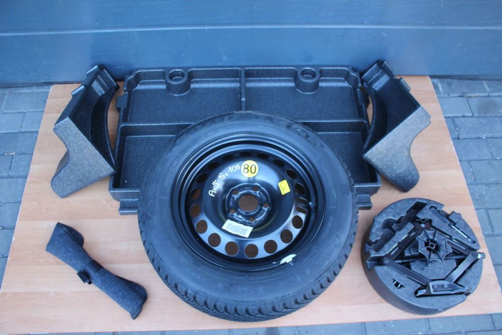 KOŁO ZAPASOWE DOJAZDOWE ZAPAS ZESTAW KLUCZ LEWAREK STYROPIAN OPEL ASTRA J KOMBI 16 CALI 5x105 ET39 205/60/16