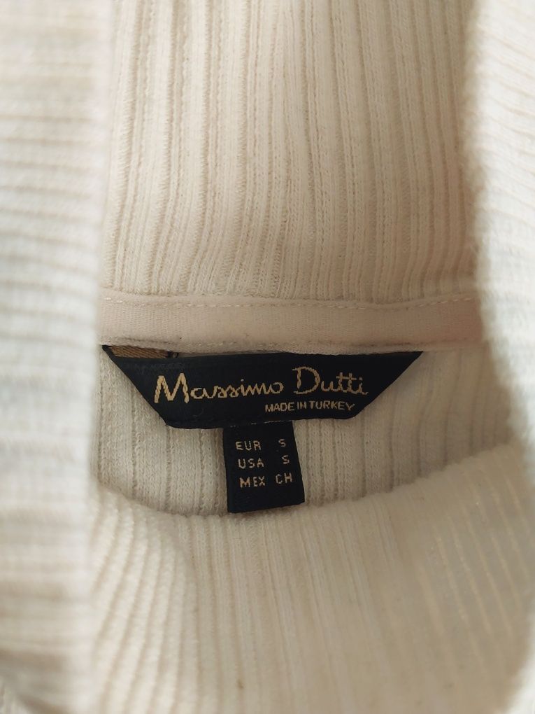 Golf Massimo dutti 38 M prążkowany kremowy czarny w paski