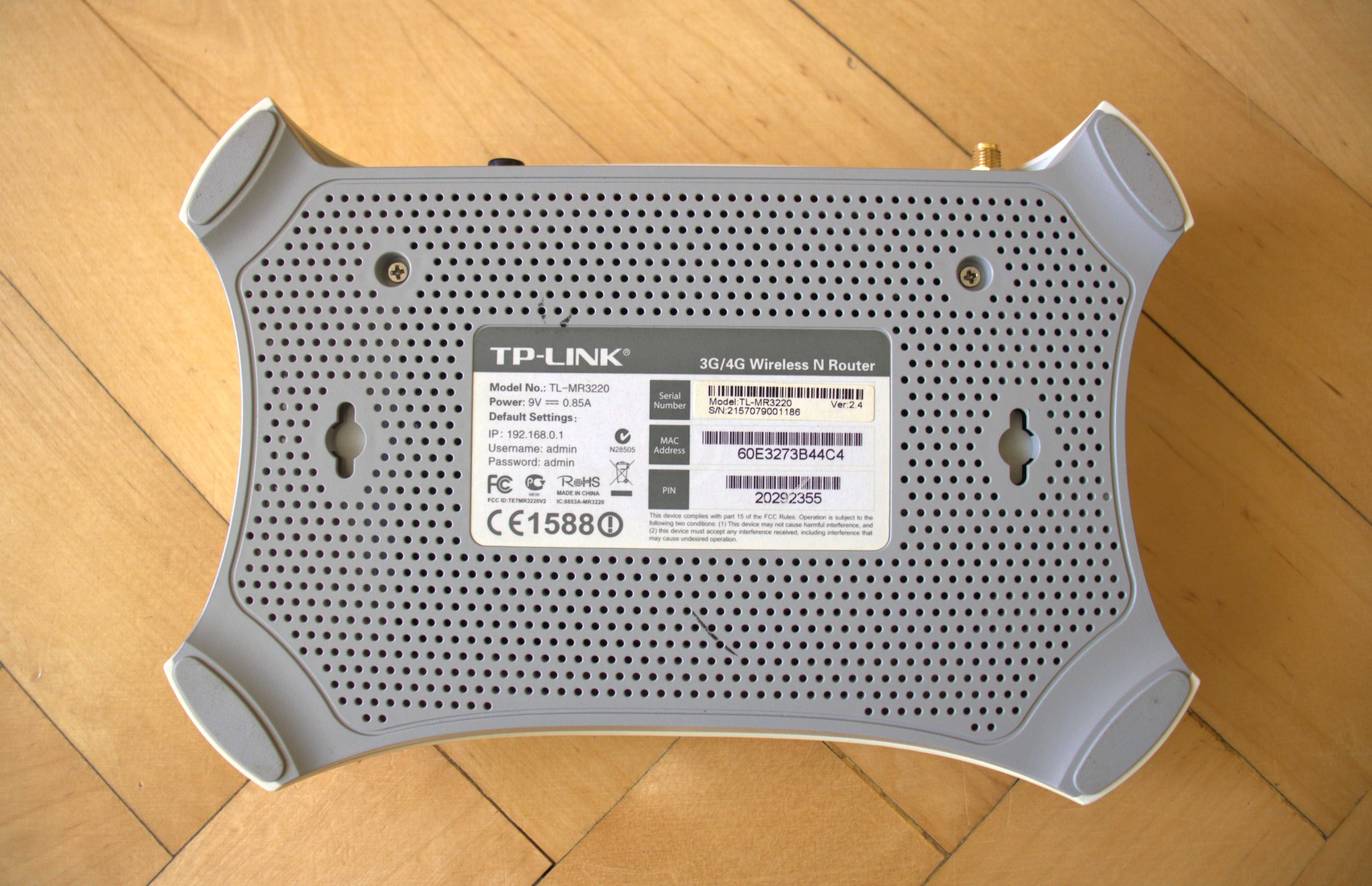 Router TP-LINK 3G/4G Wireless N Router Model TL-MR3220 2.4GHz 150Mbps