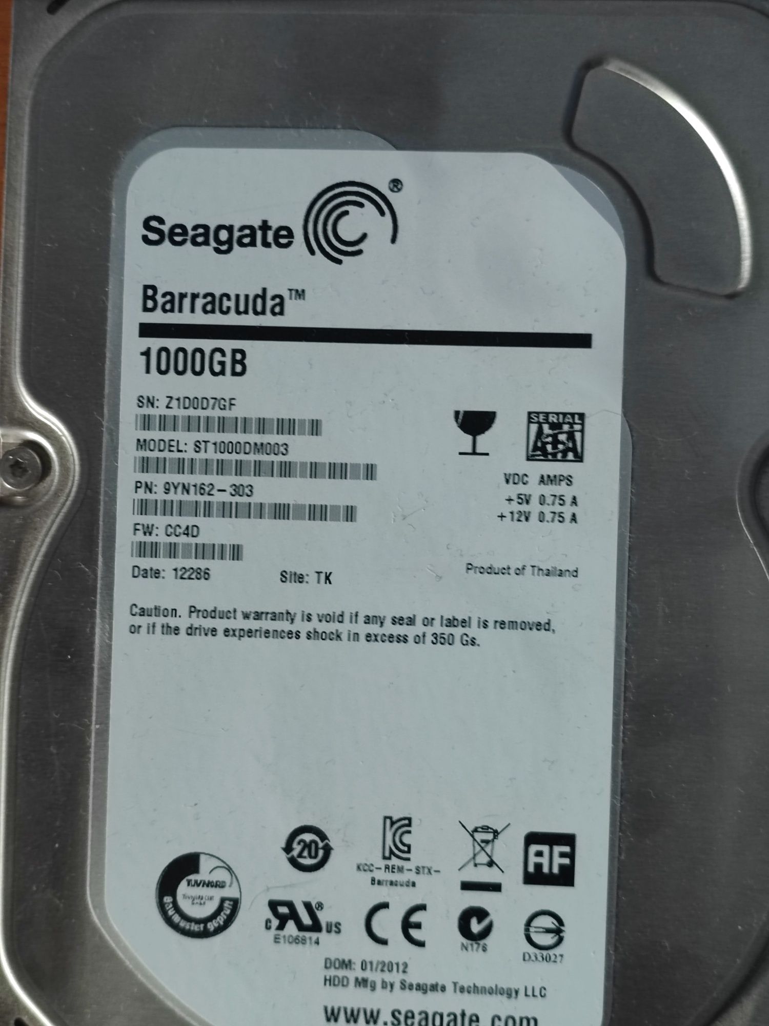 Жорсткий диск Seagete 1000gb