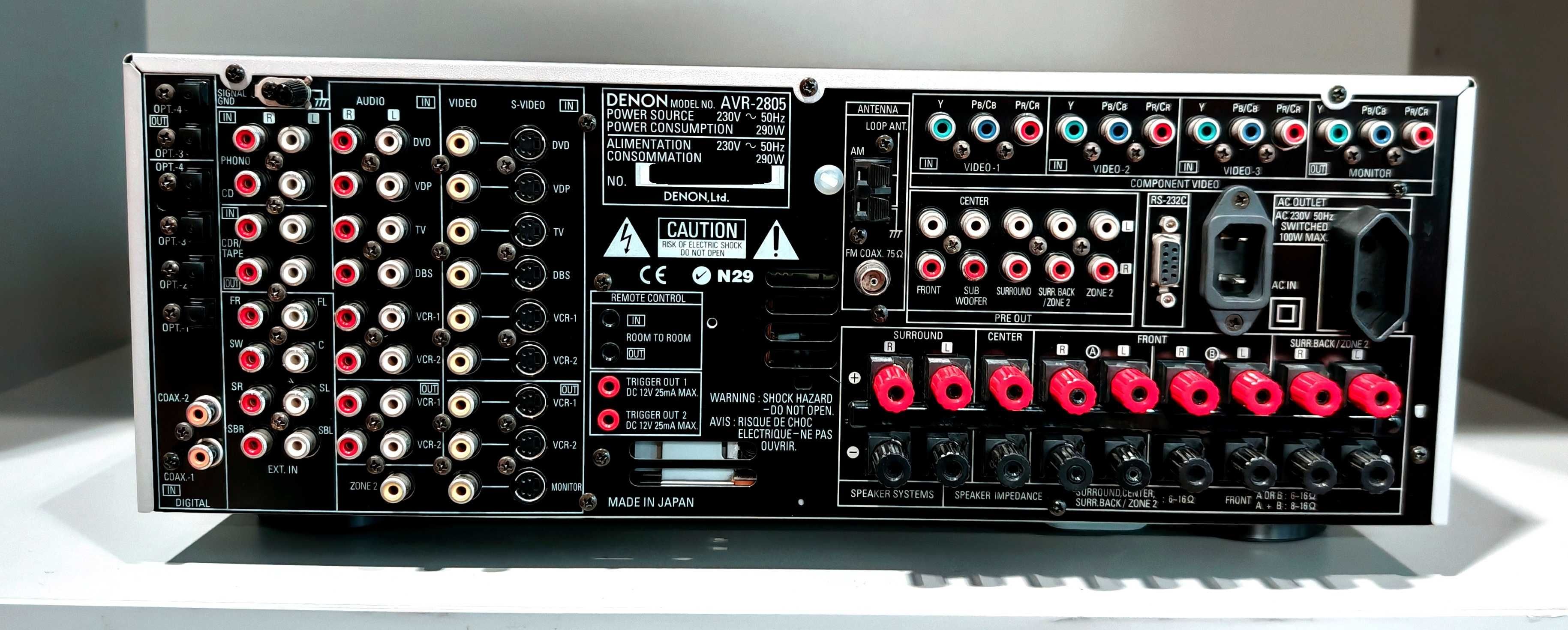 Amplituner 7.1 Denon AVR-2805 Pilot ALPHA 24Plus SHARC Dolby DTS JAPAN