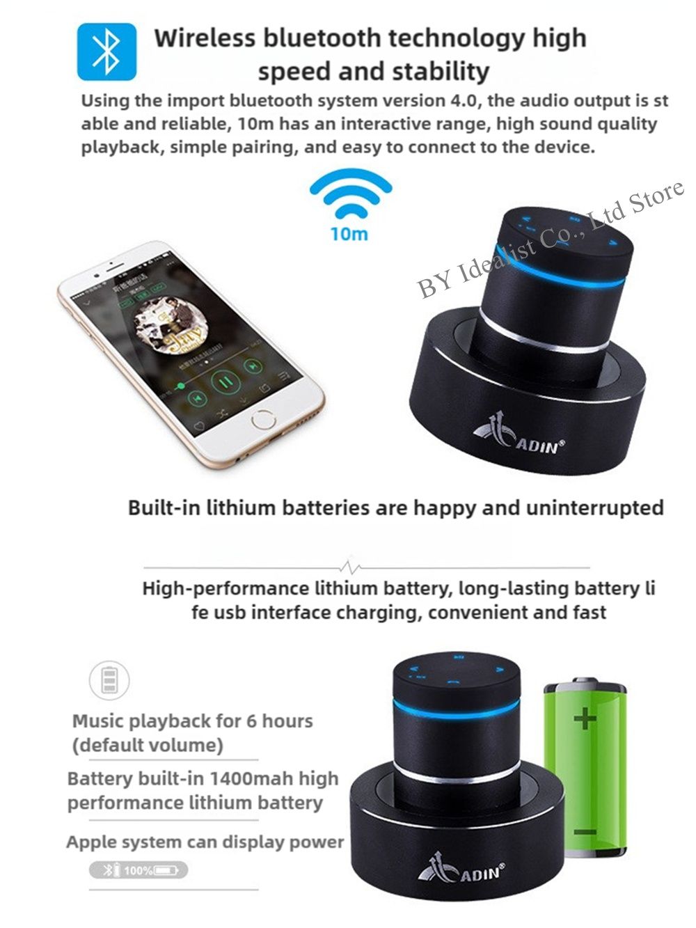 WiFi Bluetooth динамік Adin S9WiFi 42W