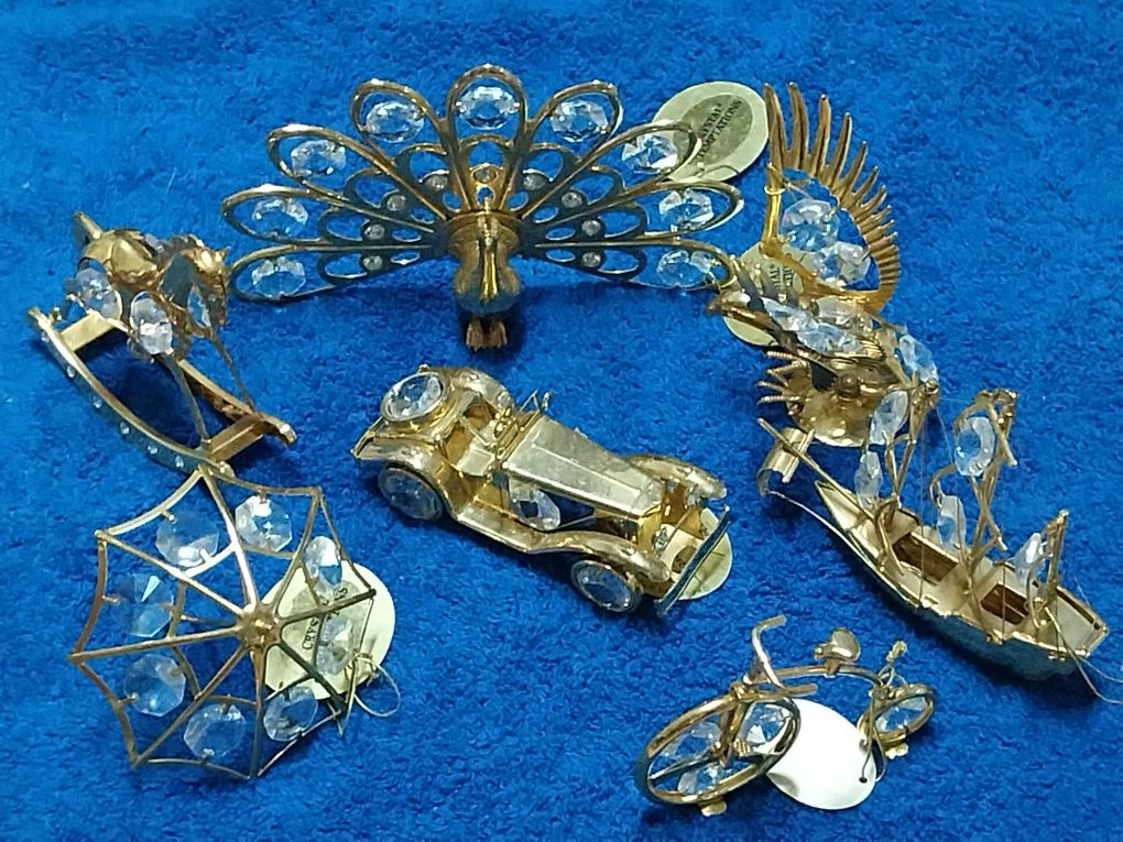 Miniaturas banhadas a ouro com cristal swarosvki