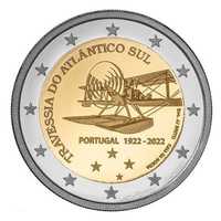 Moeda comemorativa 2€ - Centenário da Travessia do Atlântico-Sul 2022