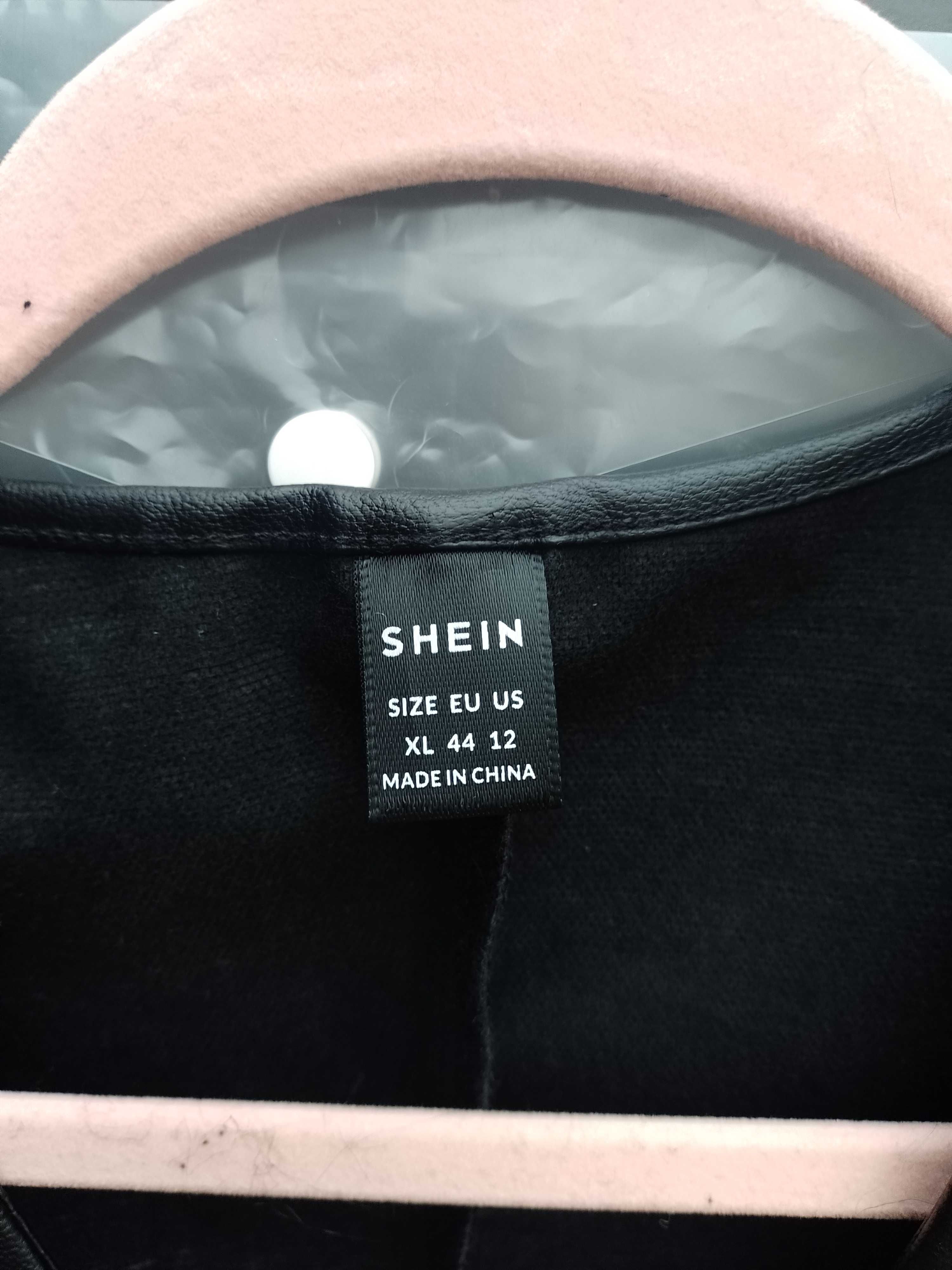 (42/XL) Shein/ Czarna, skóropodobna Kamizelka Garniturowa, NOWA