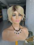 Krótka peruka z włosów naturalnych w 100% blond odrost Alicja