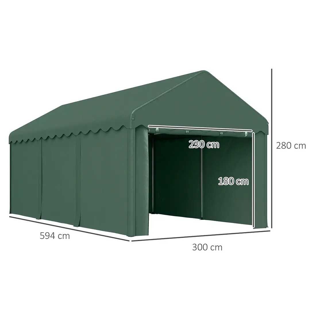 Tenda Garagem 6x3 m Portátil Anti-UV