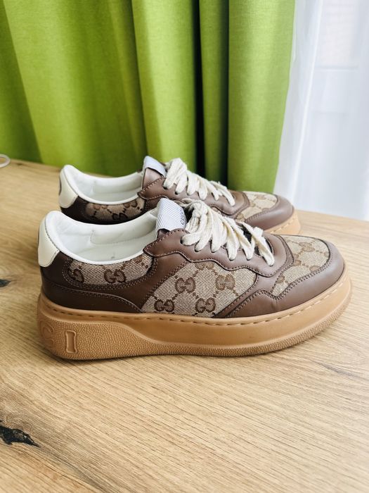 Кеды Gucci 37 размер кожа+канва оригинал 676092 UPG20 2866