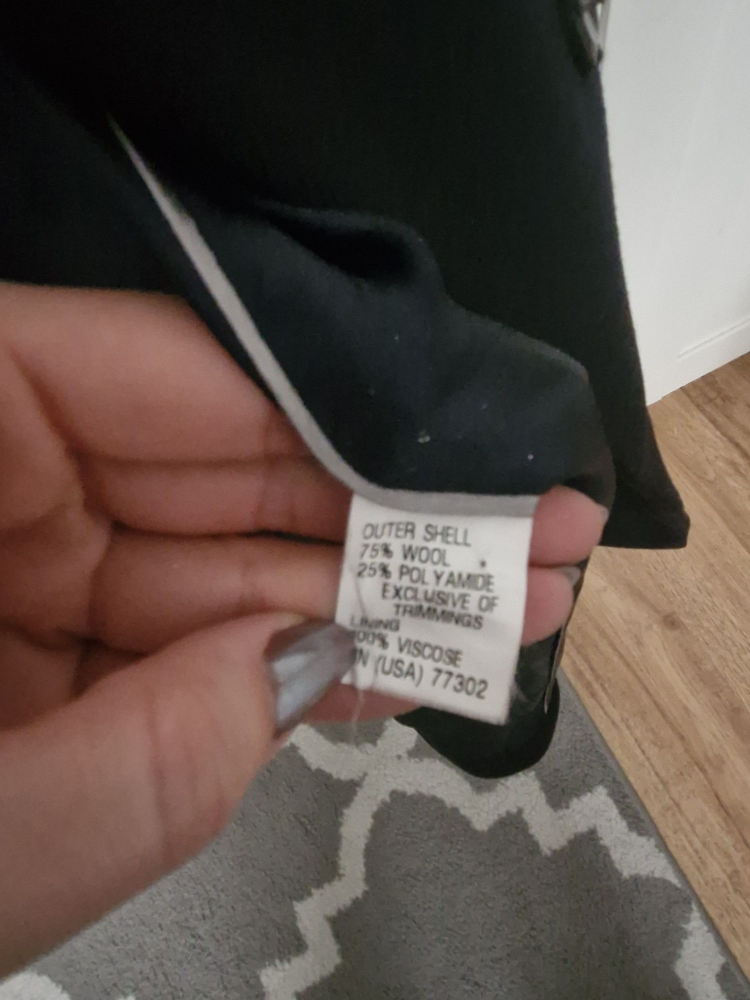 Zara płaszcz wełna M/L granat dżety ćwieki