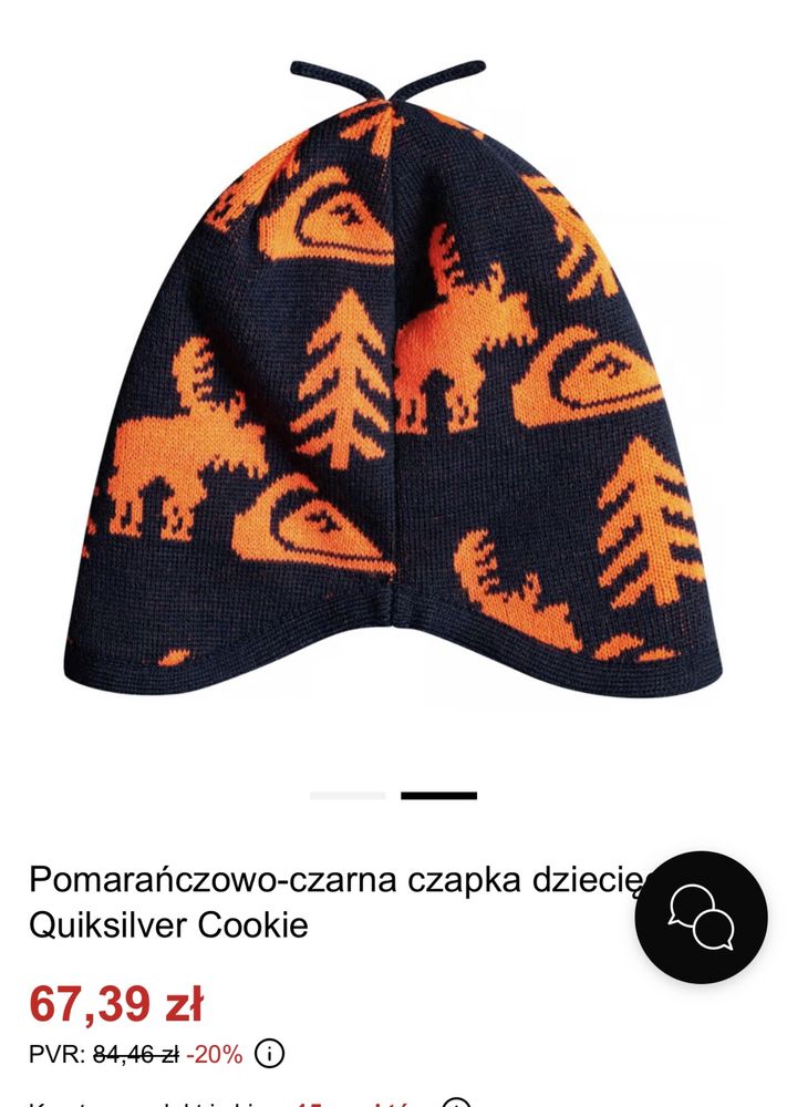 Pomarańczowo-czarna czapka dziecięca Quiksilver Cookie