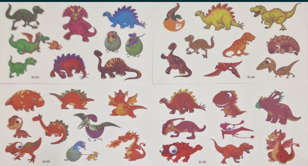 Zestaw Tatuaży dziecięcych dinozaury