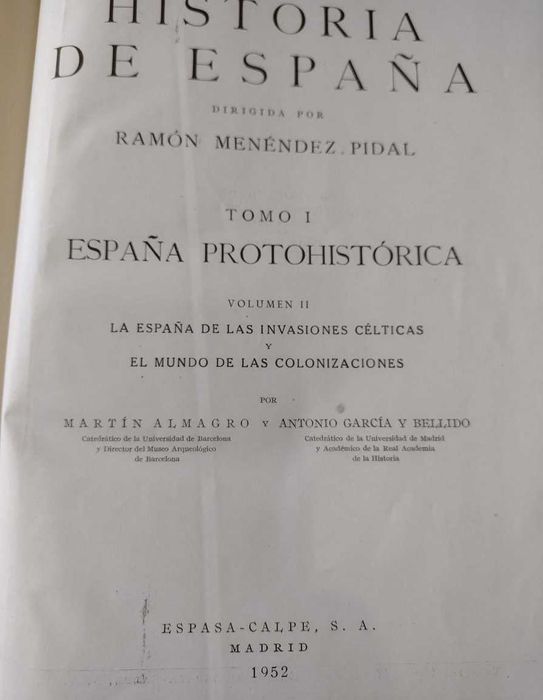 História de España- España Protohistórica-1952