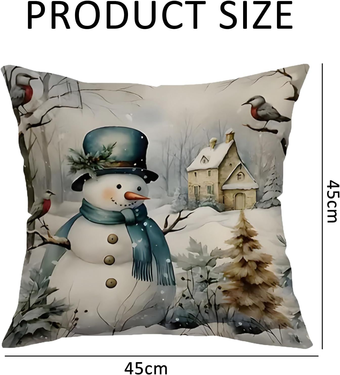Poszewka świąteczna 45x45 cm Boże Narodzenie bałwan idealna na prezent