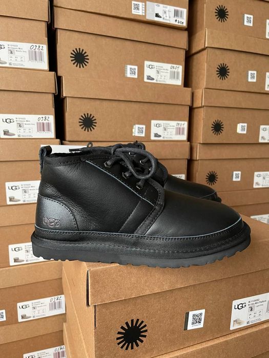 Уги Мужские UGG Neumel Leather Black (Кожа) Size 38 БЕЗ НАЛОЖКИ