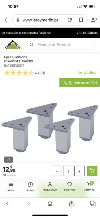 4 pés quadrados aluminio